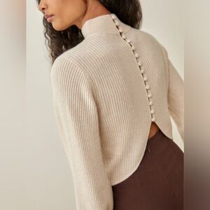 Reformation Kieran Cashmere Button Back Sweater